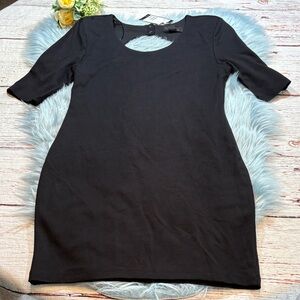 NWT H&M Black Open Back Mini Dress sz 14